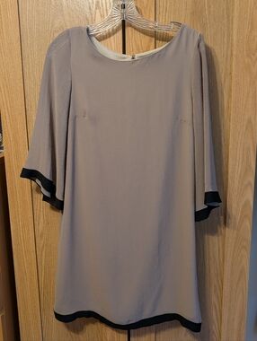 Cynthia Rowley Taupe Dress with Black Trim
